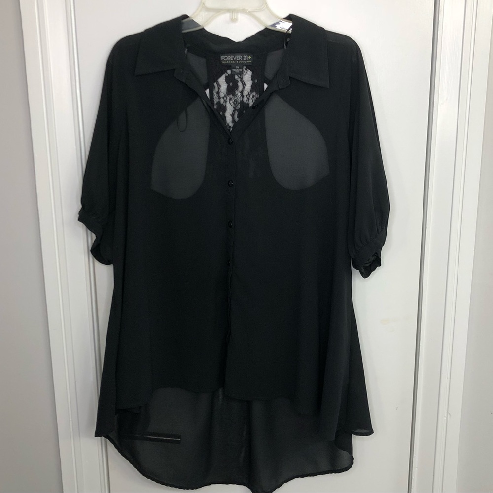 Forever 21 - Black Plus Size High Low Top